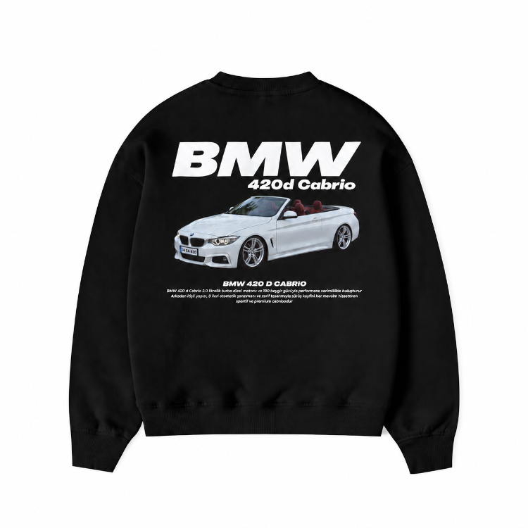 Kişiye özel tasarım baskılı kapşonsuz oversize sweatshirt