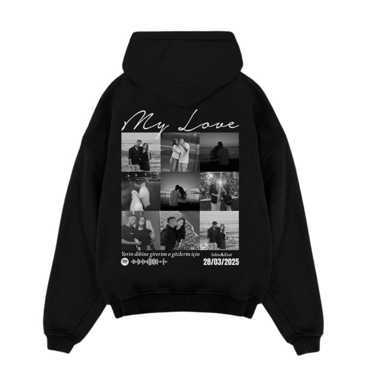 Kişiye özel Mylove Tasarım Baskılı Oversize sweatshirt