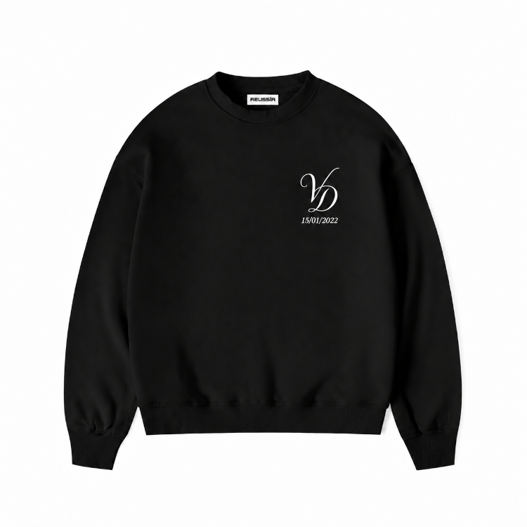 Kişiye özel tasarım baskılı kapşonsuz oversize sweatshirt