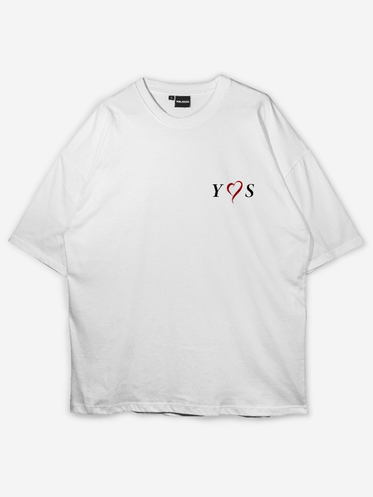 Kişiye özel Kalpli Baş harf Tasarım Baskılı Oversize T-shirt 