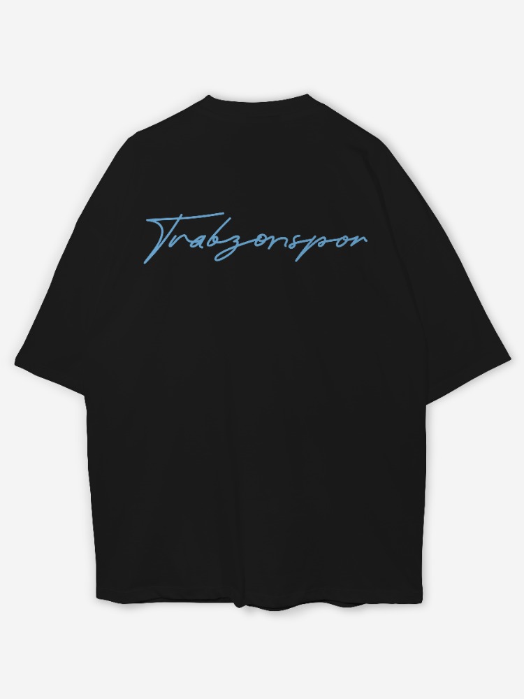 Trabzonspor Baskılı Oversize siyah T-shirt 