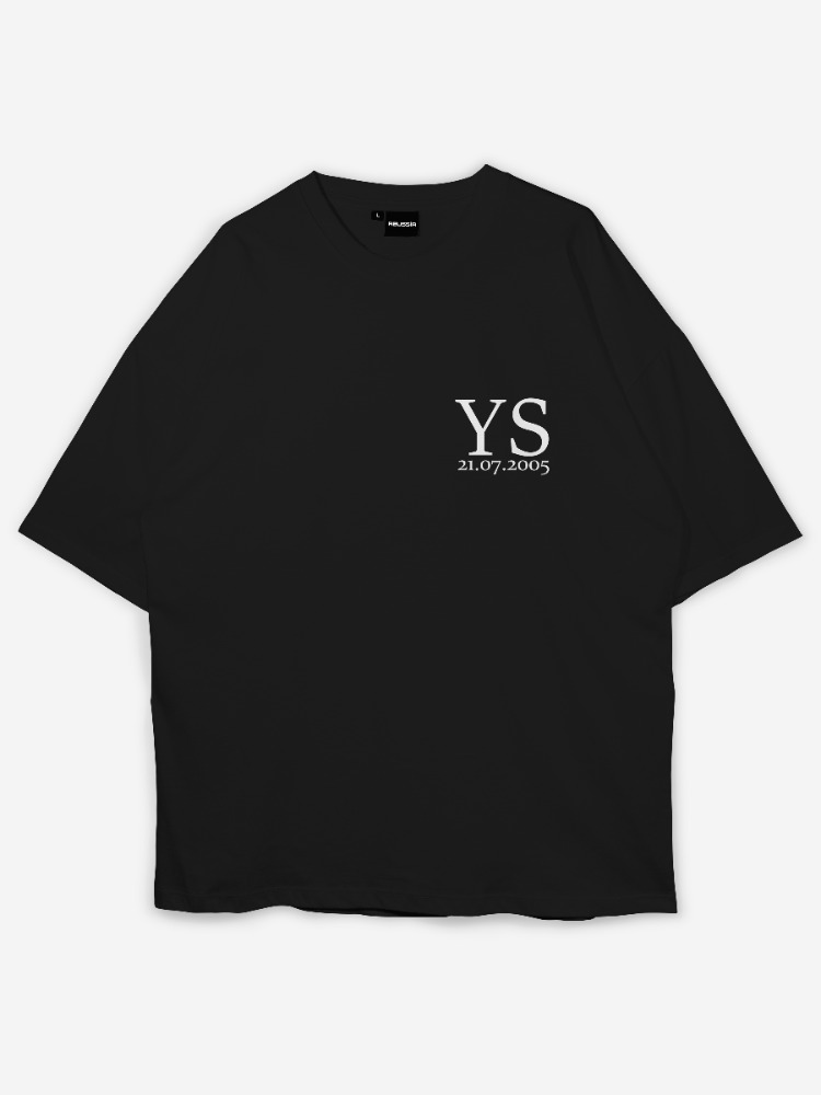 Kişiye özel Baş harfli Özel Tasarım Baskılı Oversize T-shirt 