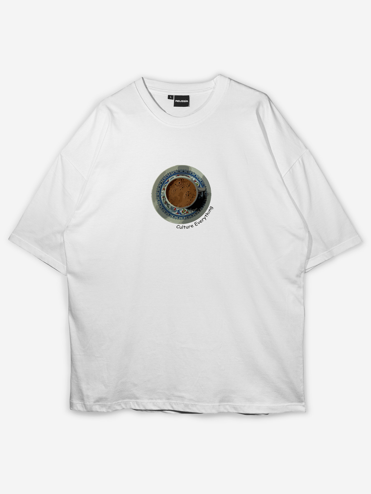 Türk kahvesi Baskılı Oversize T-shirt