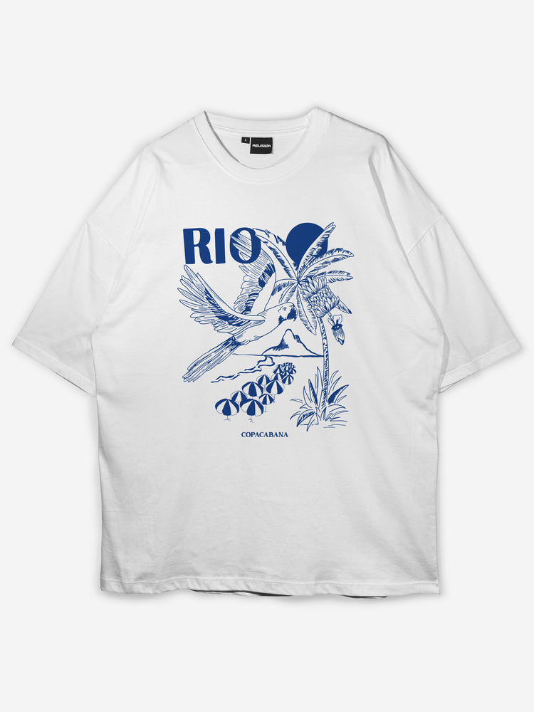 Rio Baskılı Oversize T-shirt