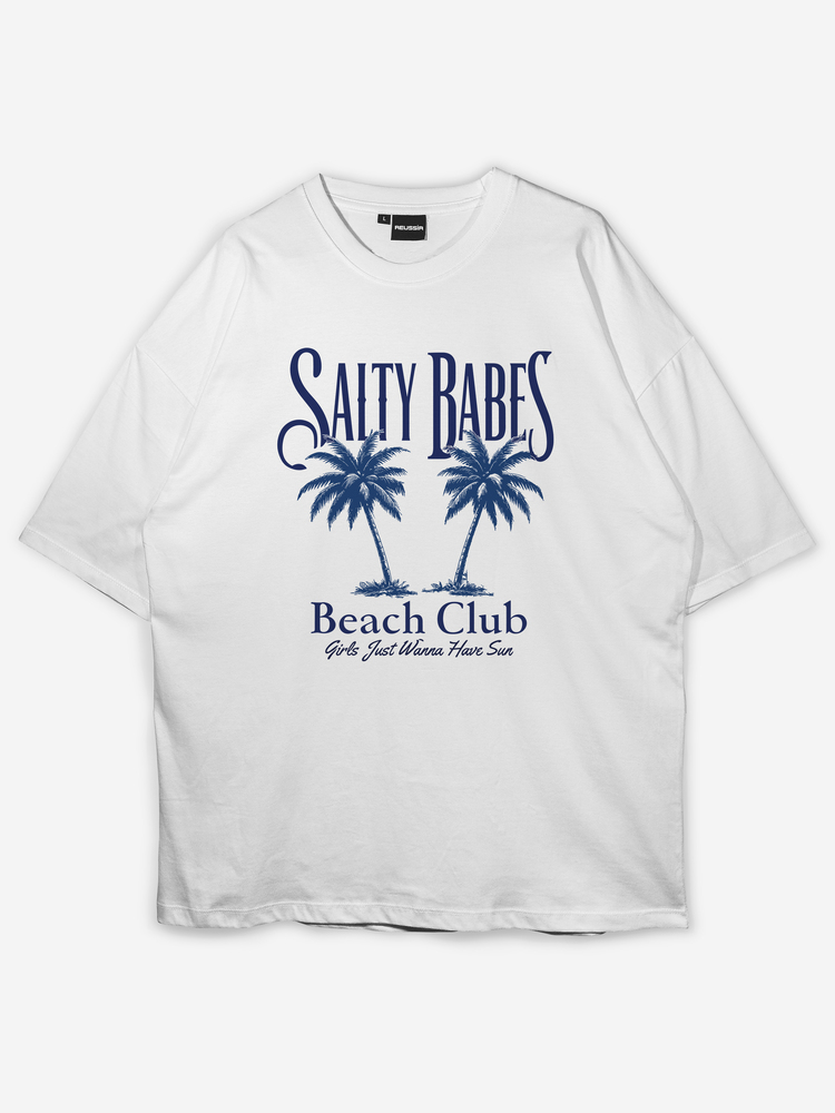 Salty babes Baskılı Oversize T-shirt