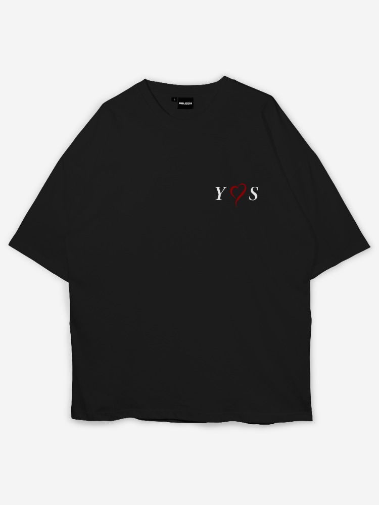 Kişiye özel Kalpli Baş harf Tasarım Baskılı Oversize T-shirt 