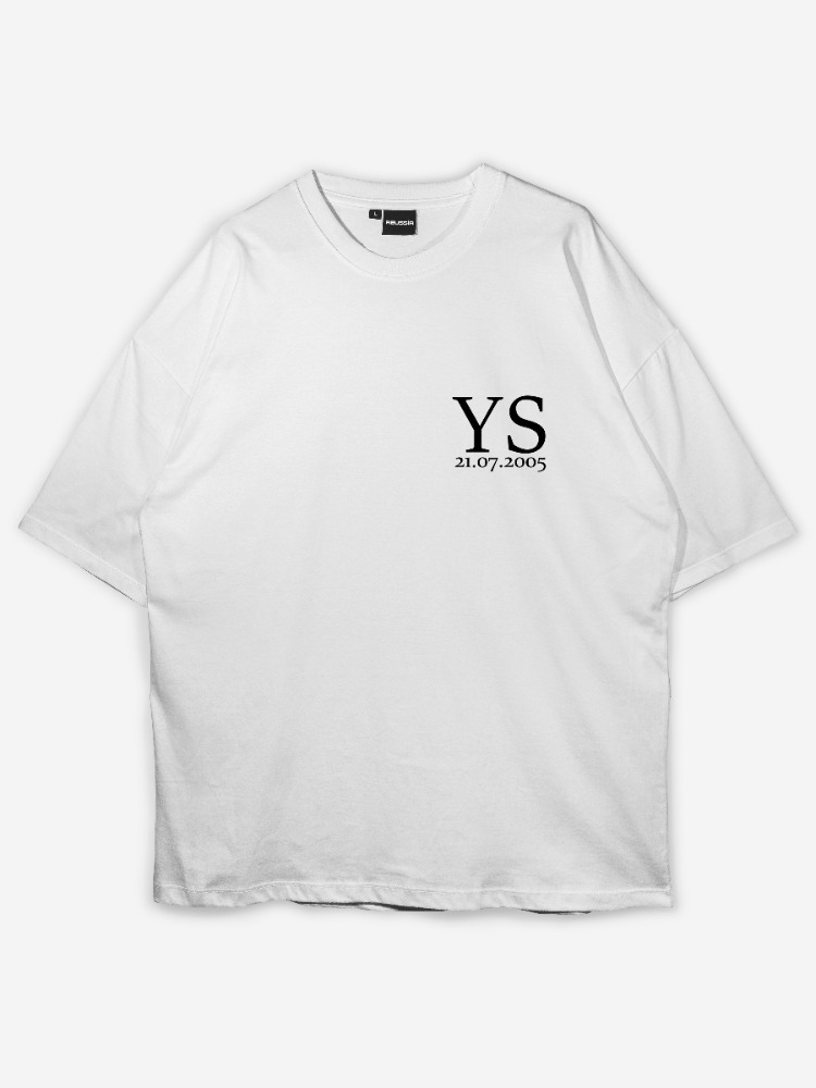 Kişiye özel Baş harfli Özel Tasarım Baskılı Oversize T-shirt 