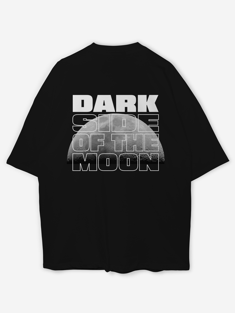 Dark Sıde Baskılı Oversize Siyah T-shirt