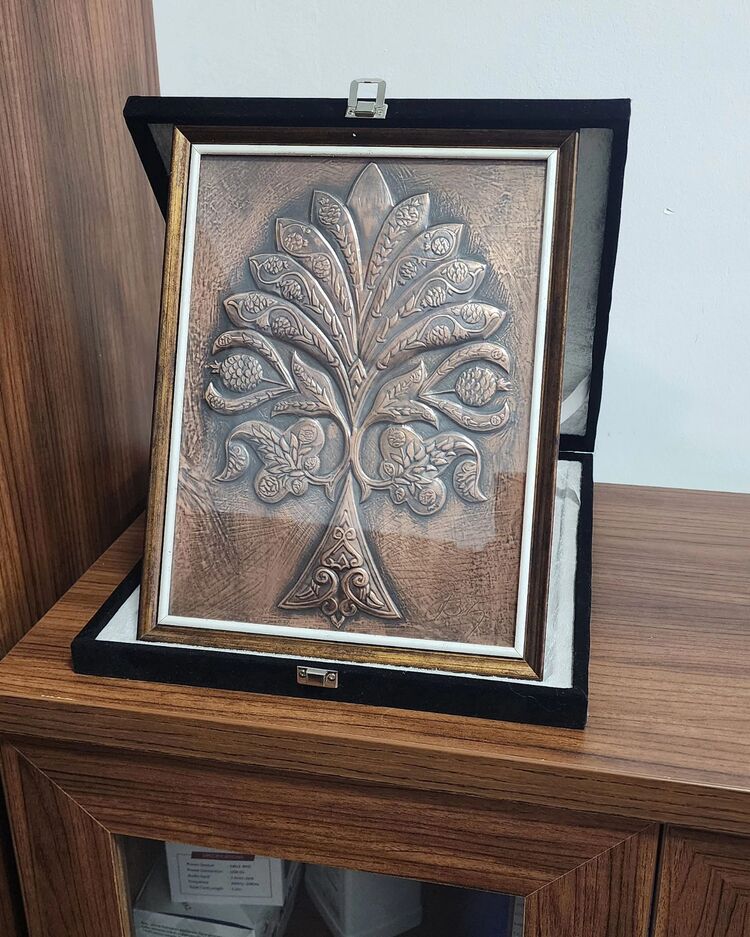bakır rölyef tablo hayat ağacı