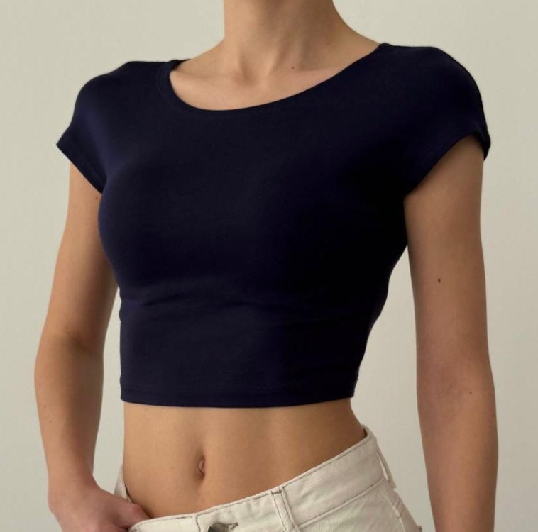 U Yaka Japone Kol Crop Üst