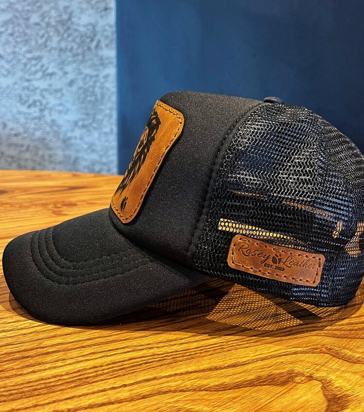 Hakiki Deri Patch Şapka - Aslan