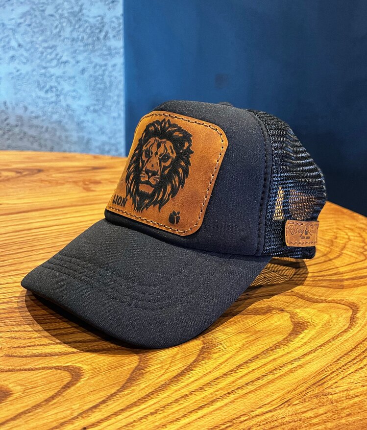 Hakiki Deri Patch Şapka - Aslan