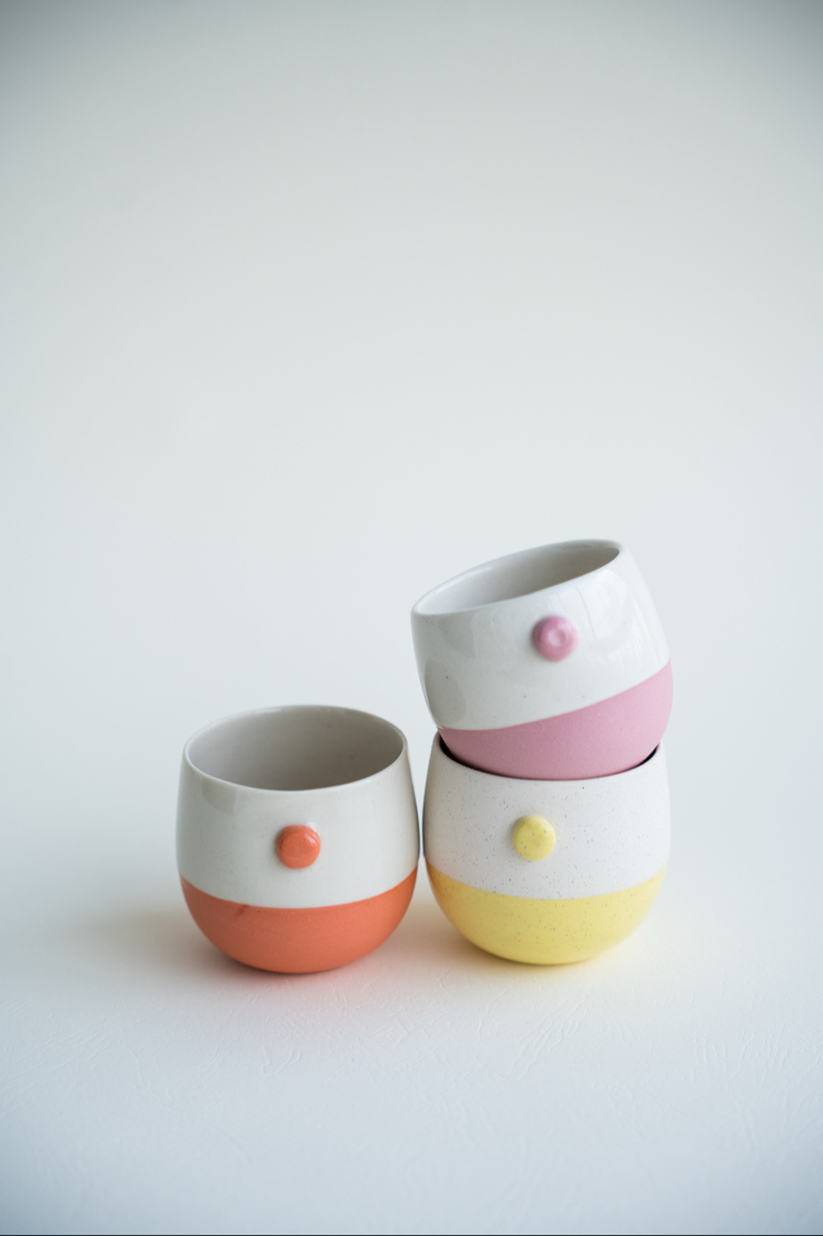Stoneware İki Renk Kahve Fincanı Seti