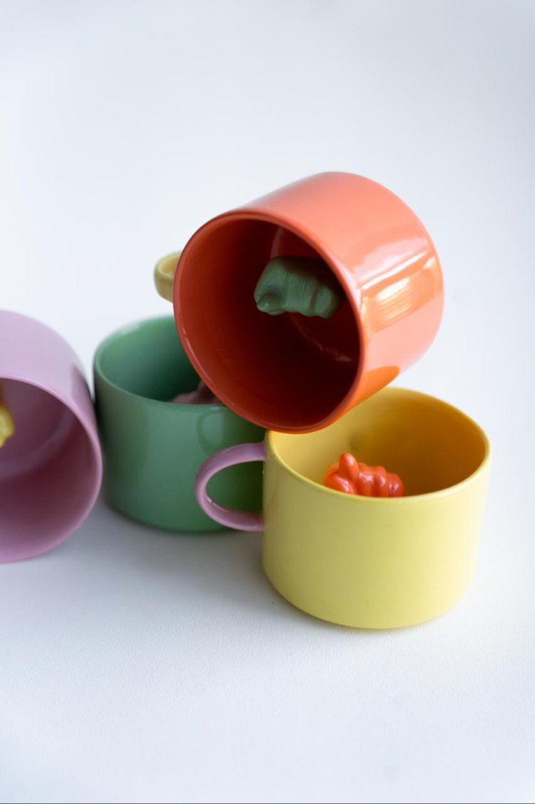 Stoneware Renkli Nah Fincan