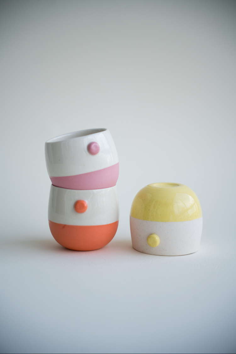 Stoneware İki Renk Kahve Fincanı Seti