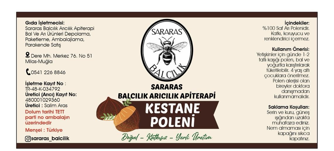 Kestane poleni kuru 200 gr