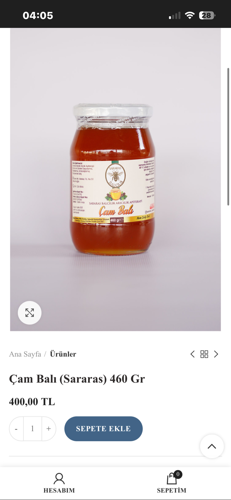 Milas Çam Balı 460gr