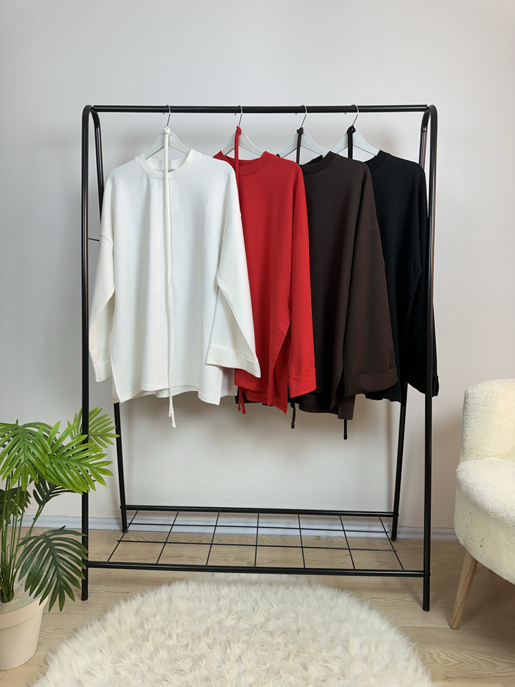 Kolu katlamalı sweatshirt