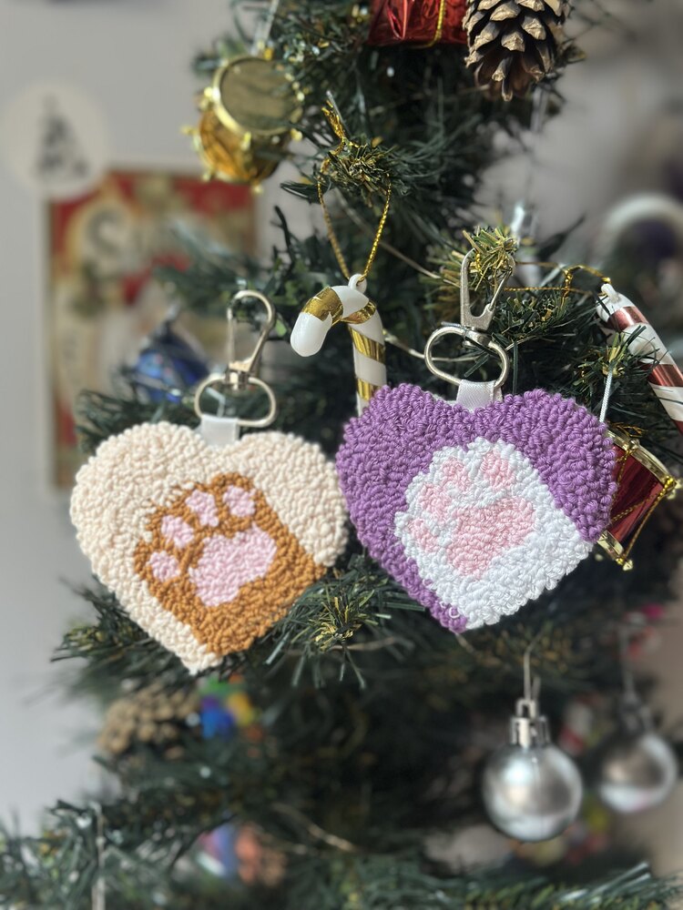 Kedi patisi & kalp anahtarlık