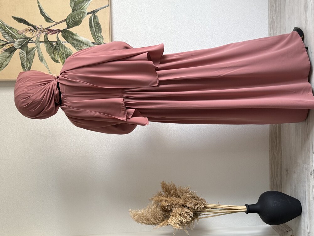 SOFT PEMBE HİRA ELBİSE/FERACE