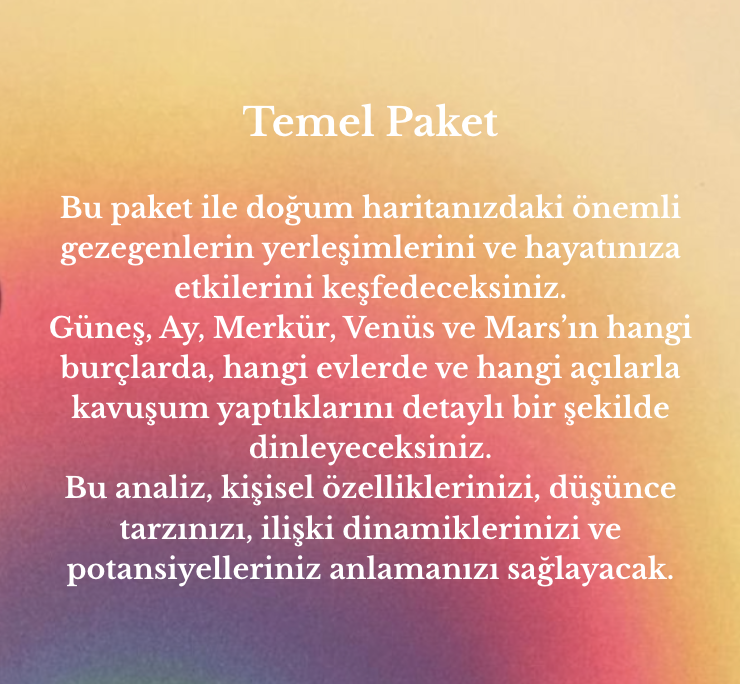 Doğum Haritası Genel Analiz