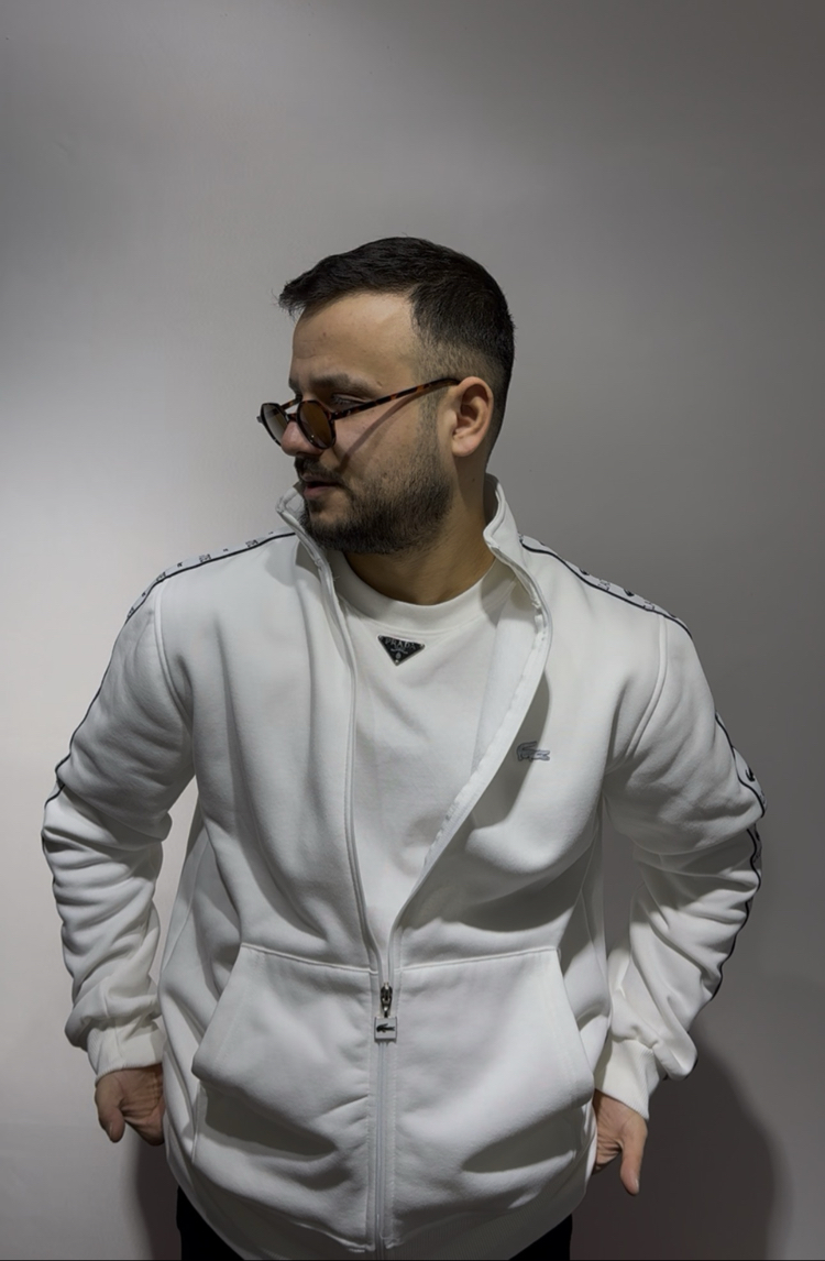 PREMİUM LACOSTE / HIRKA İÇİ PELUŞ RENK BEYAZ
