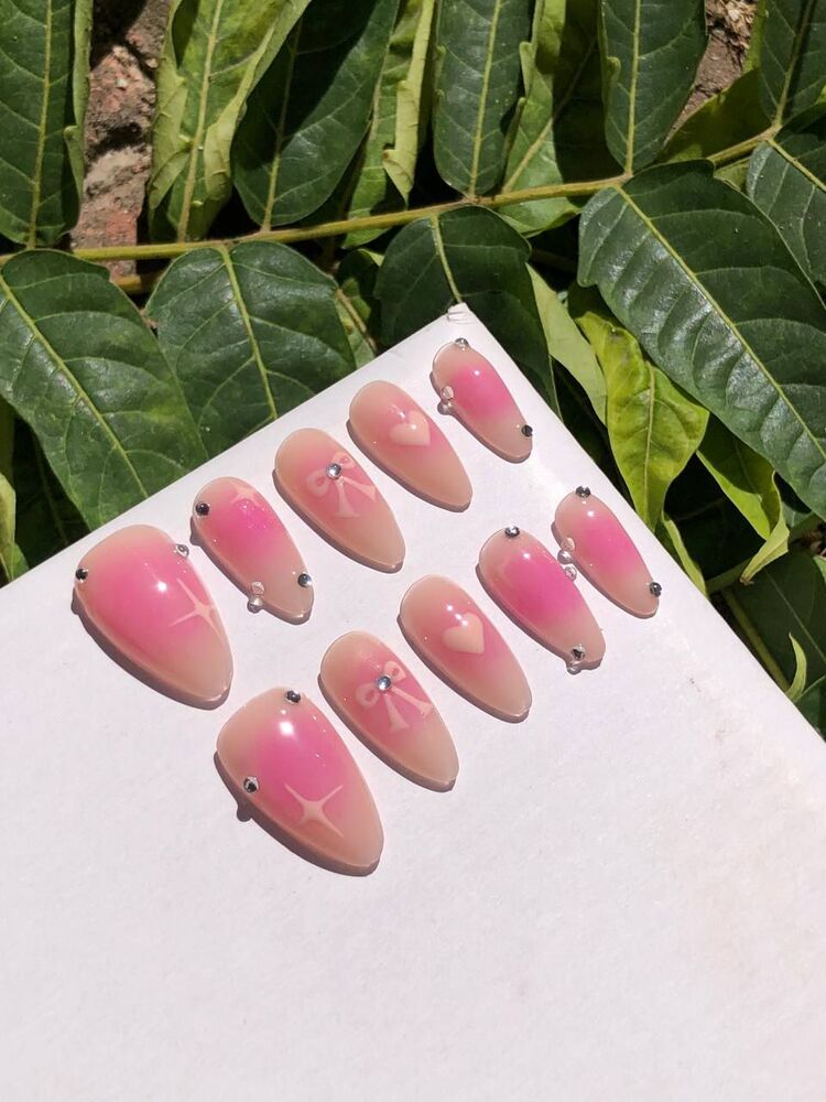 kalıcı oje taşlı ombre nail set
