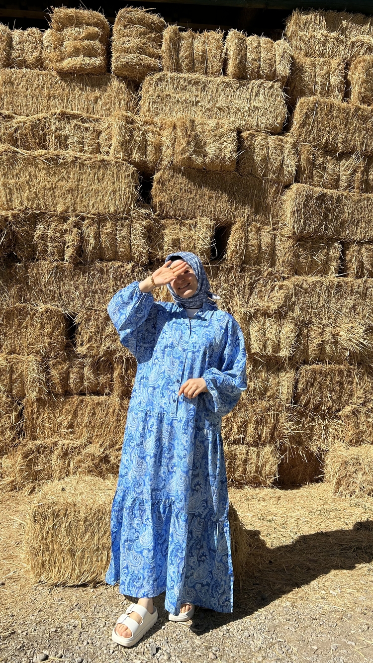 Şal desen elbise