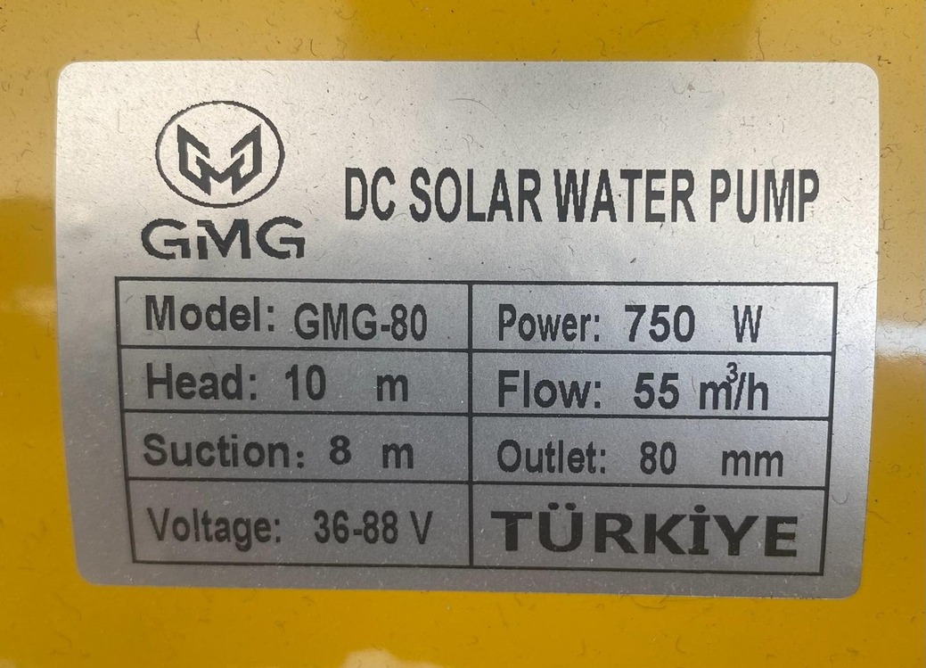 2(450Watt)Panelle Çalışabile Dc Salyangoz Pompa 55 Ton Serisi