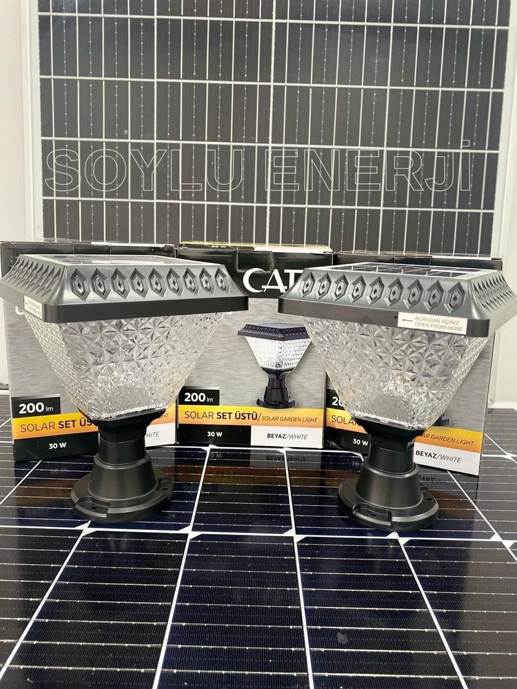 Ct-7315 30 WATT Solar Set Üstü Bahçe Armatürü Beyaz 20cm