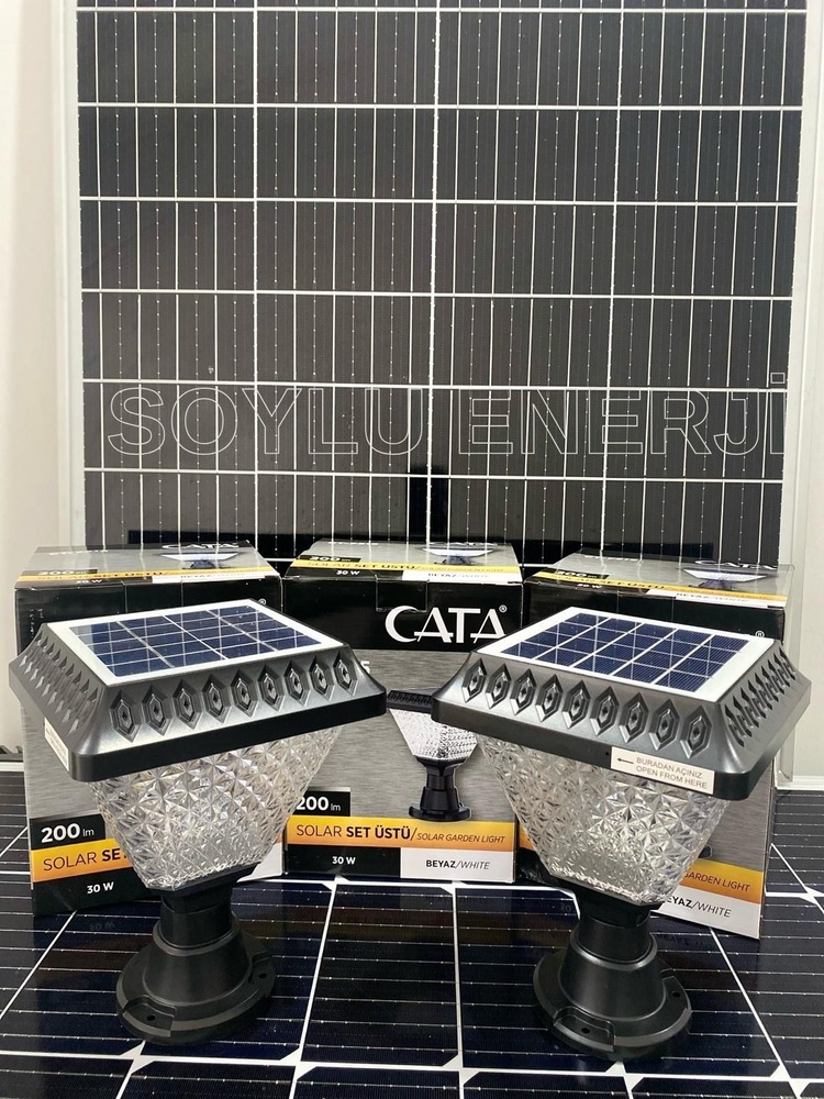 Ct-7315 30 WATT Solar Set Üstü Bahçe Armatürü Beyaz 20cm