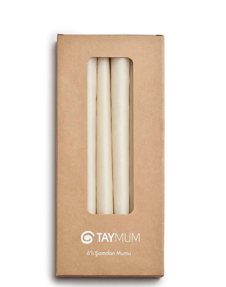 Beyaz Şamdan Mumu - 25cm