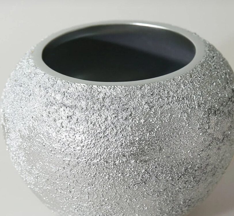 Morocco Küçük Vazo Gümüş 21x17cm