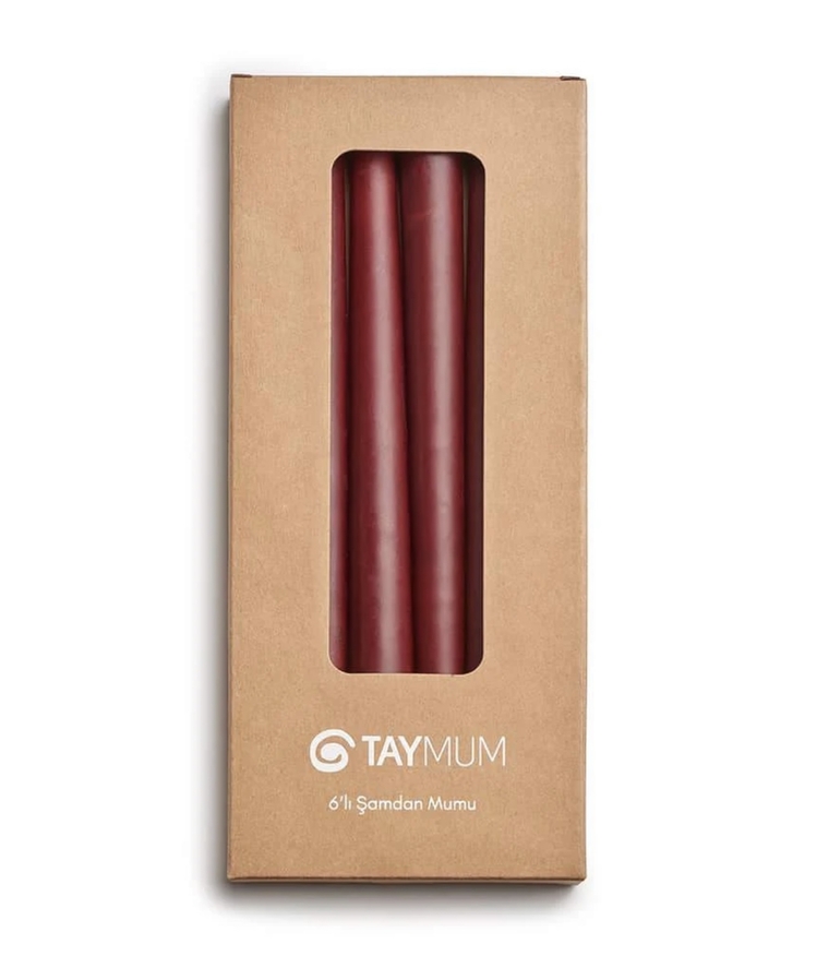 Bordo Şamdan Mumu - 25cm