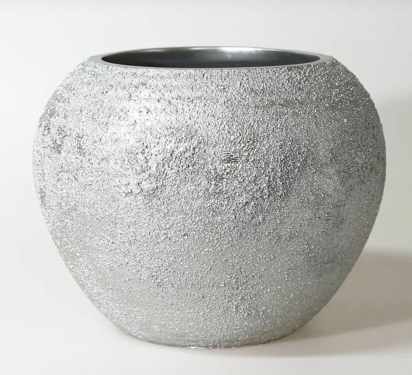 Morocco Büyüklüğü Vazo Gümüş 31x26cm