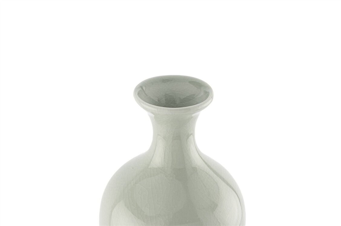 Yeşil Noktalı Porselen Vazo 15x45cm