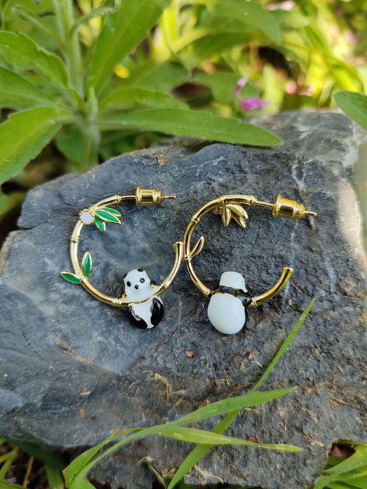 Panda Halka Küpe