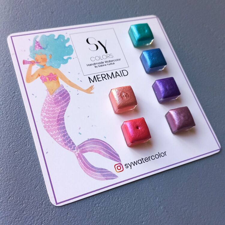 Mermaid Yaldizli Suluboya Seti Mini