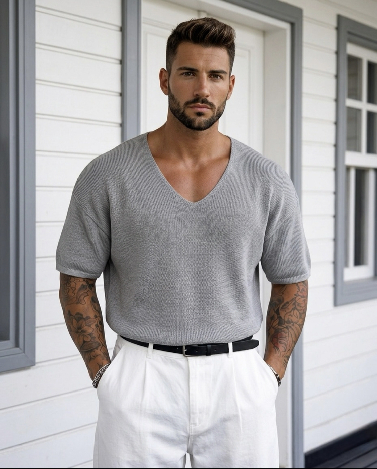 Oversize V açık Yaka Triko