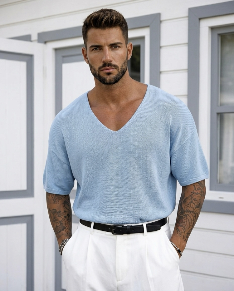 Oversize V açık Yaka Triko