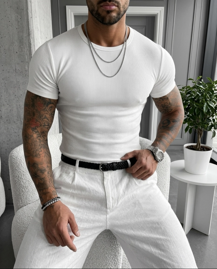 %100 Pamuk Giesto Ribana T Shirt