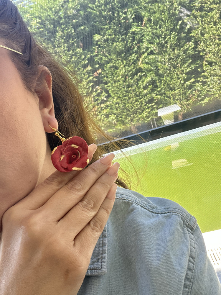 Rose serisi( rose touch) - ateş narı küpe