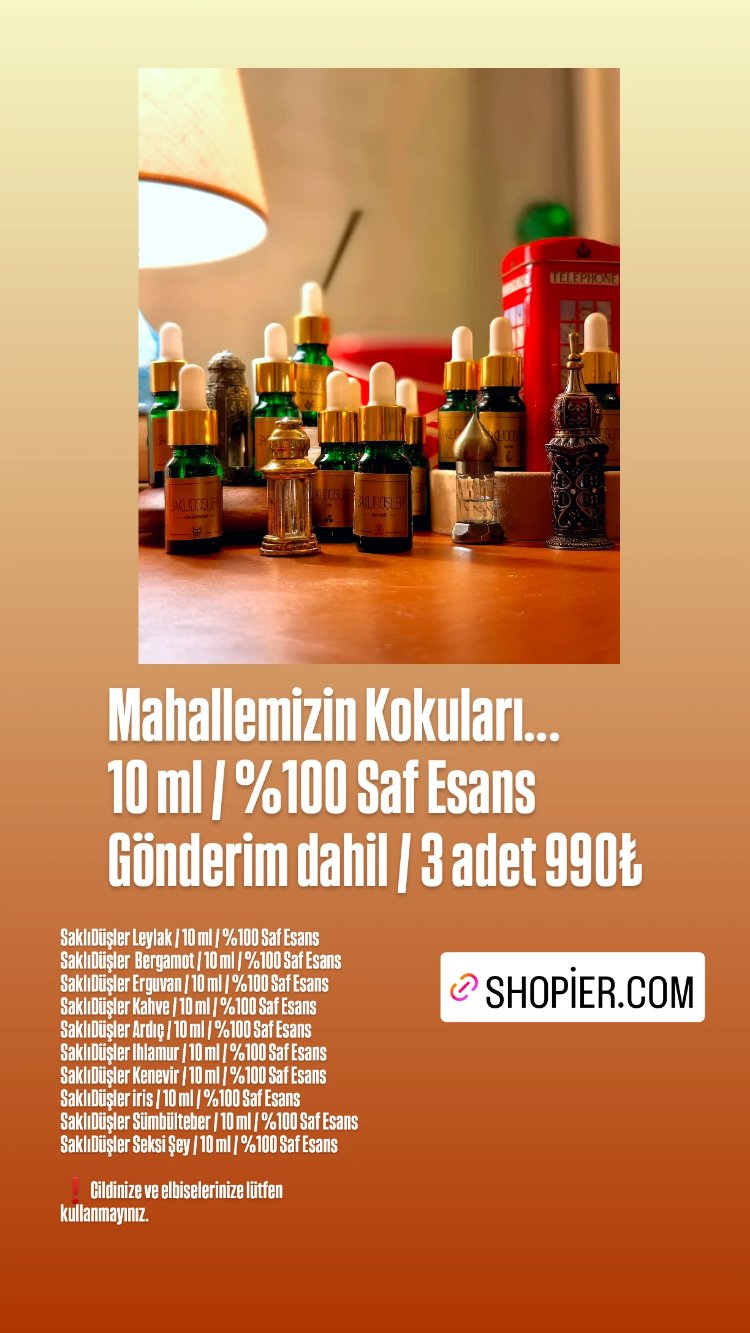 %100 Saf Esans / 3 adet / Mahallemizin Kokuları