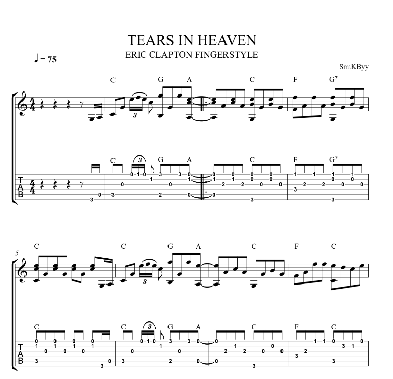 Eric Clapton - Tears İn Heaven Fingerstyle Guitar Cover