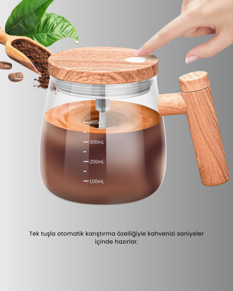 IP6 Su Geçirmez Şarjlı Kupa – 3D Karıştırma, Sabit Sıcaklık, 400 ml
