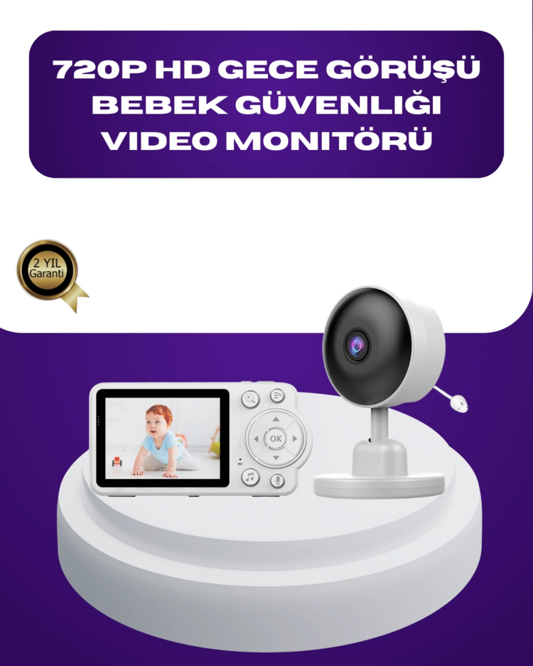 2.8 İnç Ekranlı Bebek Kamerası Gece Görüşlü ve Sesli İletişim