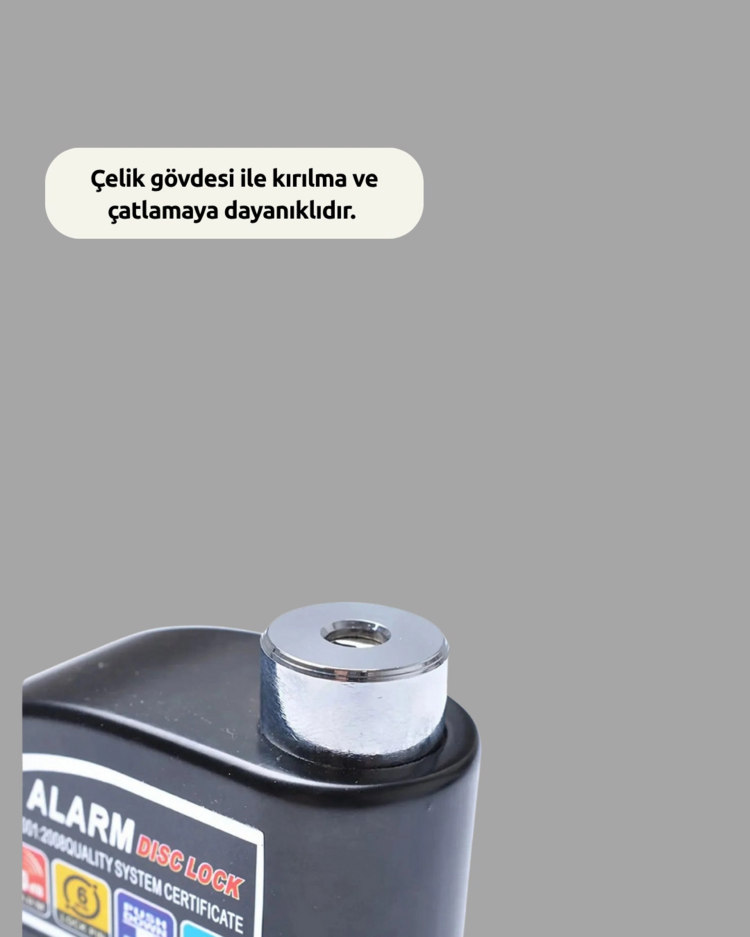 Motosiklet ve Bisiklet İçin 6mm Pinli Alarmlı Disk Kilidi