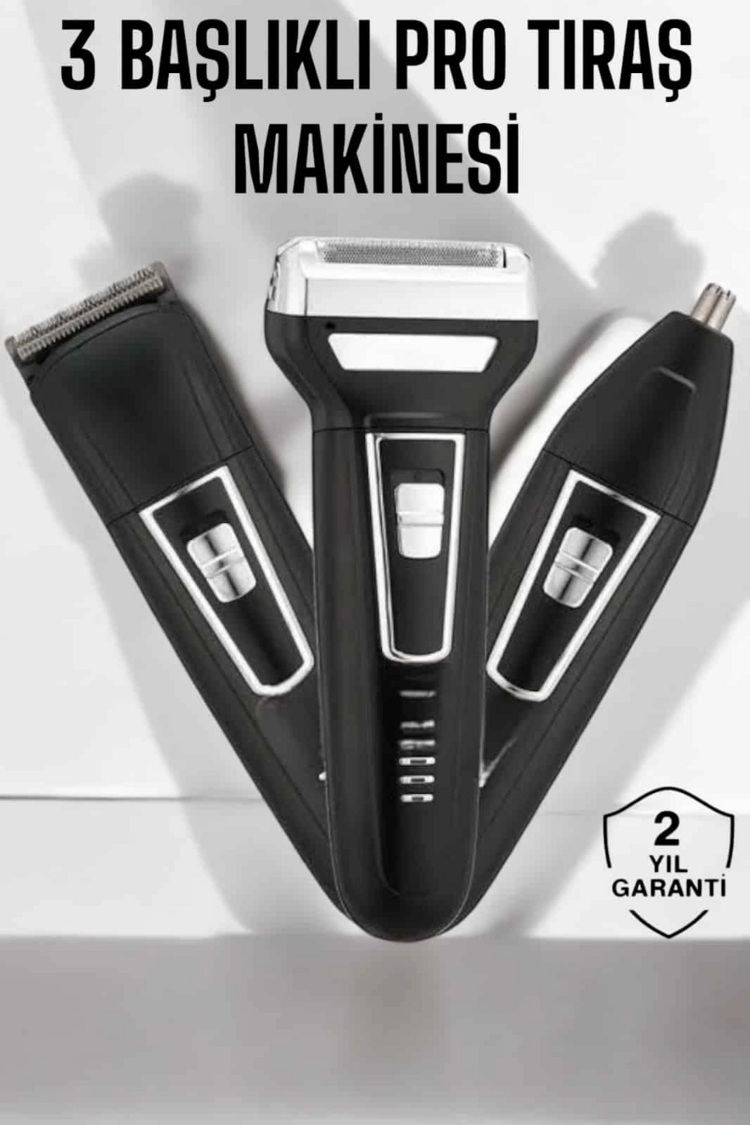 3 Başlıklı Profesyonel Tıraş Makinesi