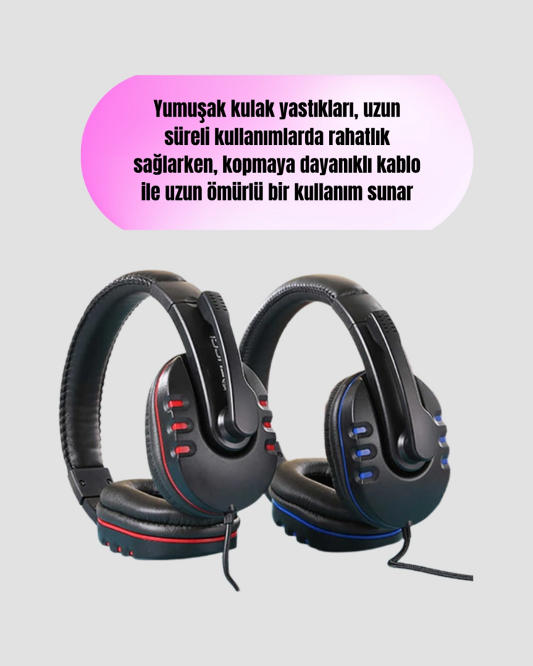 Kablolu Headset – Net Ses Ayrımı ve Ayarlanabilir Konfor