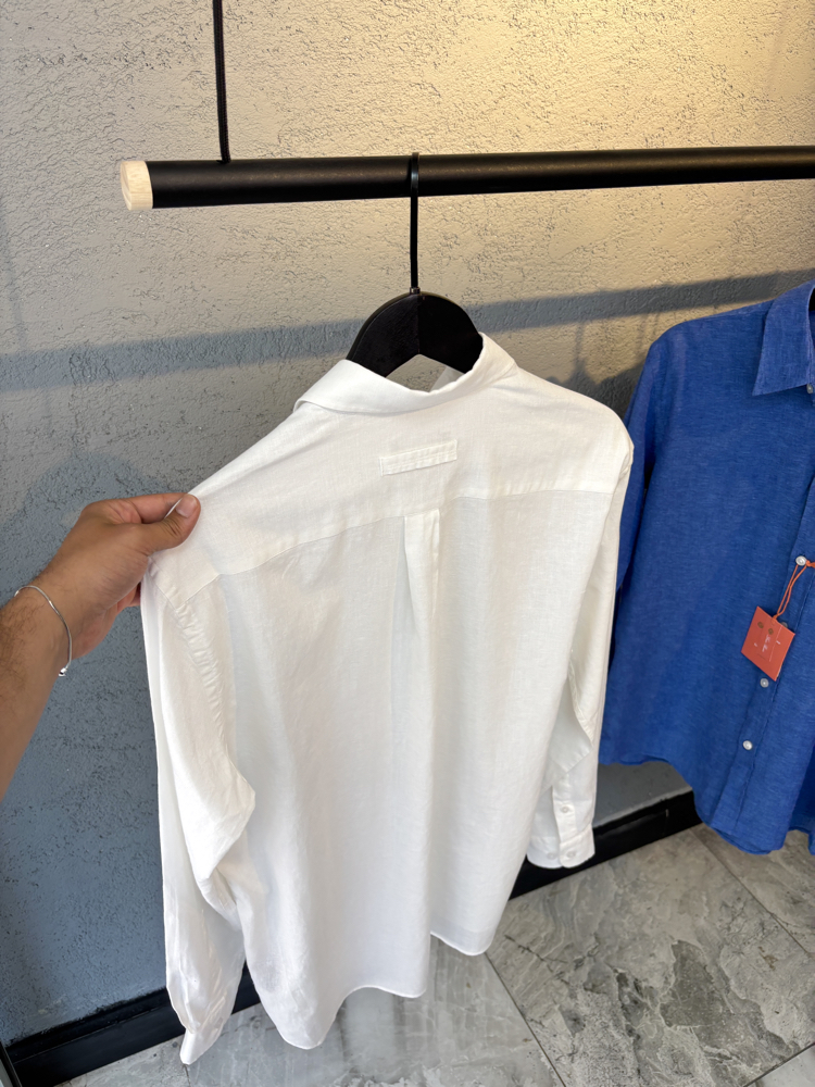 ZEGNA %100 Ham Keten Gömlek